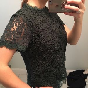 GREEN LACE BLOUSE